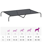 Cuccia per Cani Rialzata Nera 150x90x20 cm Textilene e Acciaio