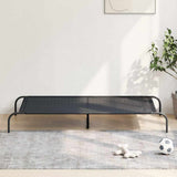 Cuccia per Cani Rialzata Nera 150x90x20 cm Textilene e Acciaio