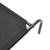 Cuccia per Cani Rialzata Nera 110x65x20cm Tela Oxford e Acciaio