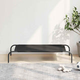 Cuccia per Cani Rialzata Nera 110x65x20cm Tela Oxford e Acciaio