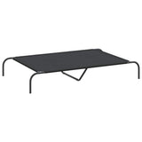 Cuccia per Cani Rialzata Nera 130x80x20cm Tela Oxford e Acciaio