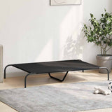 Cuccia per Cani Rialzata Nera 130x80x20cm Tela Oxford e Acciaio