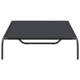 Cuccia per Cani Rialzata Nera 130x80x20cm Tela Oxford e Acciaio
