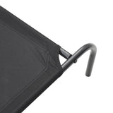 Cuccia per Cani Rialzata Nera 130x80x20cm Tela Oxford e Acciaio