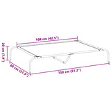 Cuccia per Cani Rialzata Nera 130x80x20cm Tela Oxford e Acciaio