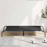 Cuccia per Cani Rialzata Nera 130x80x20cm Tela Oxford e Acciaio