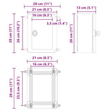 Armadietto di Controllo Grigio 21 x 13 x 28 cm Plastica ABS