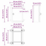 Armadietto di Controllo Grigio 25 x 15 x 35 cm Plastica ABS