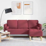 Set di divani con cuscino Rosso Vino Poliestere