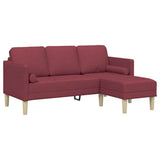 Set di divani con cuscino Rosso Vino Poliestere