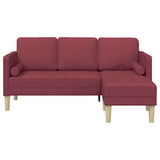 Set di divani con cuscino Rosso Vino Poliestere