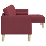 Set di divani con cuscino Rosso Vino Poliestere