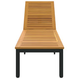 Lettino prendisole 1-persona Nero 200 x 55 x 35cm