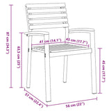 Sedia da Giardino 2 pcs Marrone 56 x 57 x 87 cm
