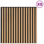 Pannelli Acustici da Parete 8 pz Doghe Rovere Impiallacciato
