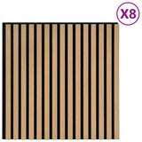 Pannelli Acustici da Parete 8 pz Doghe Rovere Impiallacciato