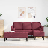 Set di divani con cuscino 2 pcs Rosso Vino Poliestere