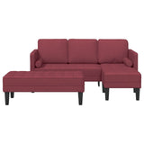 Set di divani con cuscino 2 pcs Rosso Vino Poliestere