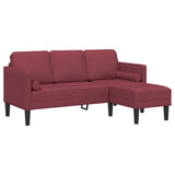Set di divani con cuscino 2 pcs Rosso Vino Poliestere