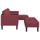 Set di divani con cuscino 2 pcs Rosso Vino Poliestere