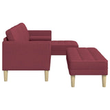 Set di divani con cuscino 2 pcs Rosso Vino Poliestere