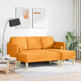 Set di divani con cuscino 2 pcs Giallo Scuro Poliestere