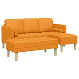 Set di divani con cuscino 2 pcs Giallo Scuro Poliestere