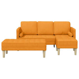 Set di divani con cuscino 2 pcs Giallo Scuro Poliestere