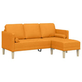 Set di divani con cuscino 2 pcs Giallo Scuro Poliestere