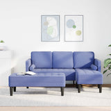 Set di divani con cuscino 2 pcs Blu jeans Poliestere