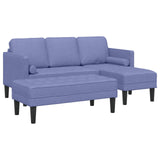 Set di divani con cuscino 2 pcs Blu jeans Poliestere