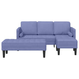 Set di divani con cuscino 2 pcs Blu jeans Poliestere