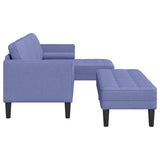 Set di divani con cuscino 2 pcs Blu jeans Poliestere