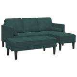 Set di divani con cuscino 2 pcs Verde Scuro Poliestere