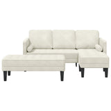 Set di divani con cuscino 2 pcs Crema Poliestere