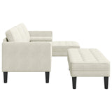 Set di divani con cuscino 2 pcs Crema Poliestere
