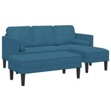 Set di divani con cuscino 2 pcs Blu Poliestere