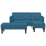 Set di divani con cuscino 2 pcs Blu Poliestere