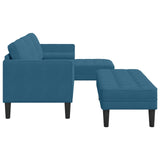 Set di divani con cuscino 2 pcs Blu Poliestere
