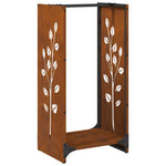 Rastrelliera per Legna da Ardere 40x30x80 cm in Acciaio Corten
