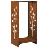 Rastrelliera per Legna da Ardere 40x30x80 cm in Acciaio Corten