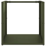 Rastrelliera per Legna da Ardere Verde Oliva 40x40x40 cm