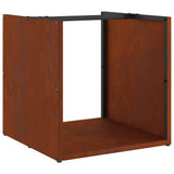 Rastrelliera per Legna da Ardere 40x40x40 cm in Acciaio Corten