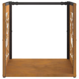 Rastrelliera per Legna da Ardere 40x40x40 cm in Acciaio Corten