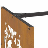 Rastrelliera per Legna da Ardere 40x40x40 cm in Acciaio Corten