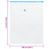 Sacchetti per Stoccaggio 5 pcs Trasparente e Blu 130 x 100 cm