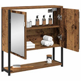 Mobiletto per specchio con porta Legno vecchio 60 x 16 x 60 cm