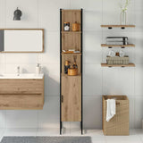 Mobile da Bagno con porta rovere artigianale 33 x 33 x 185,5 cm