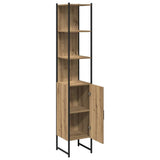 Mobile da Bagno con porta rovere artigianale 33 x 33 x 185,5 cm