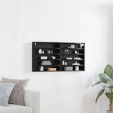 Vetrina Rovere Nero 100 x 8,5 x 50 cm Legno truciolato
